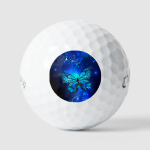 Morpho Butterfly in the Dark Background Golf Balls