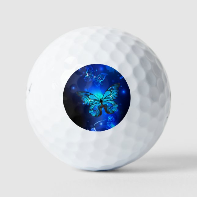 Morpho Butterfly in the Dark Background Golf Balls (Front)