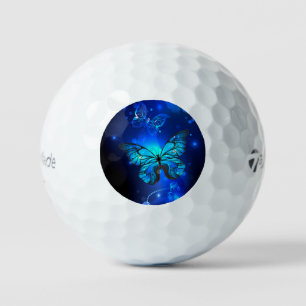 Morpho Butterfly in the Dark Background Golf Balls