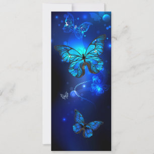 Morpho Butterfly in the Dark Background Holiday Card