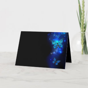 Morpho Butterfly in the Dark Background Invitation