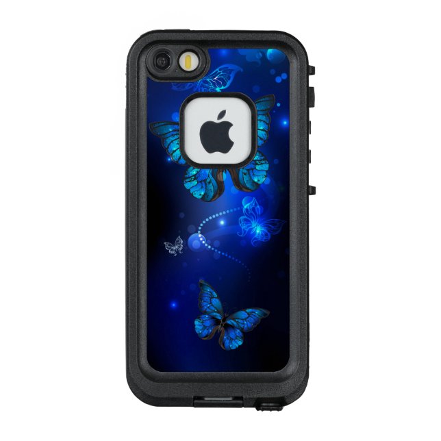 Morpho Butterfly in the Dark Background LifeProof iPhone Case (Back)