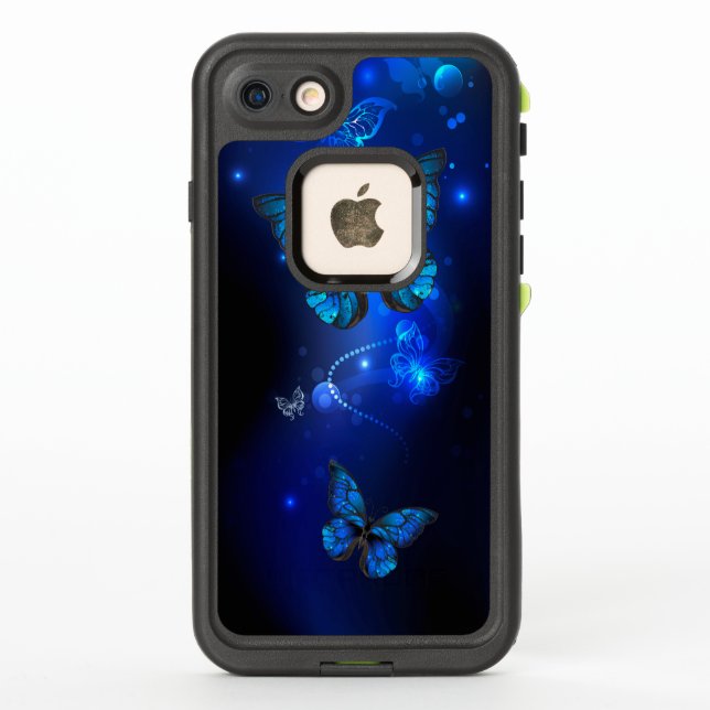 Morpho Butterfly in the Dark Background LifeProof iPhone Case (Back)