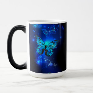 Morpho Butterfly in the Dark Background Magic Mug