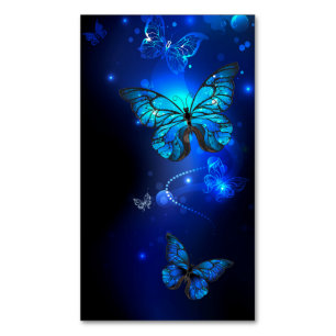 Morpho Butterfly in the Dark Background Magnetic Business Card