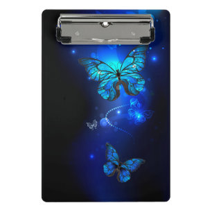 Morpho Butterfly in the Dark Background Mini Clipboard