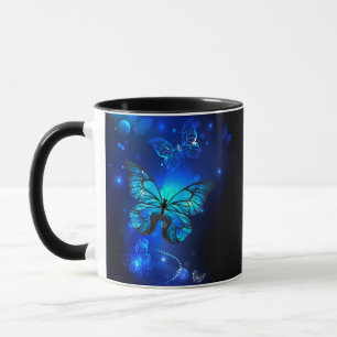 Morpho Butterfly in the Dark Background Mug