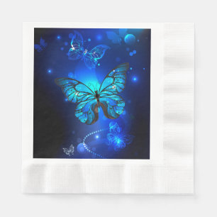 Morpho Butterfly in the Dark Background Napkin