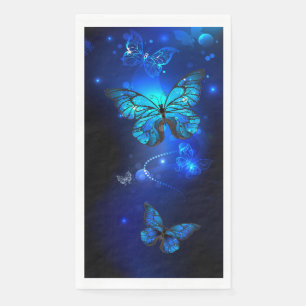 Morpho Butterfly in the Dark Background Napkin