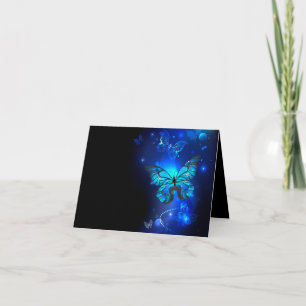 Morpho Butterfly in the Dark Background Note Card
