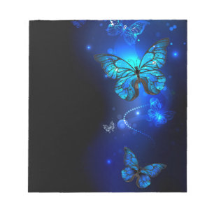 Morpho Butterfly in the Dark Background Notepad