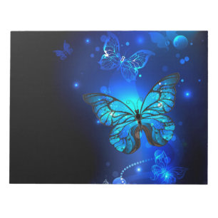 Morpho Butterfly in the Dark Background Notepad