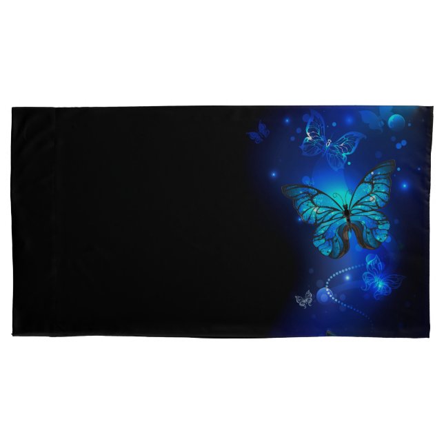 Morpho Butterfly in the Dark Background Pillowcase (Front)