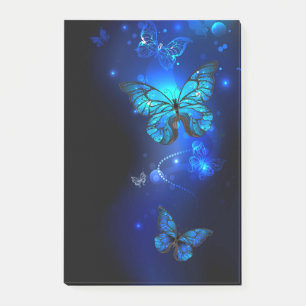 Morpho Butterfly in the Dark Background Post-it Notes