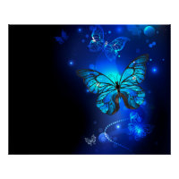 Morpho Butterfly in the Dark Background