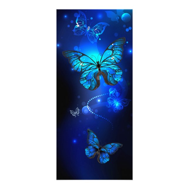 Morpho Butterfly in the Dark Background Rack Card (Front)