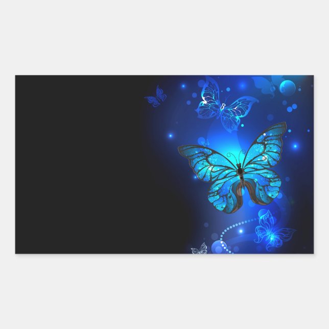 Morpho Butterfly in the Dark Background Sticker (Front)