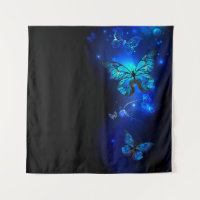 Morpho Butterfly in the Dark Background