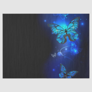 Morpho Butterfly in the Dark Background Tissue Paper