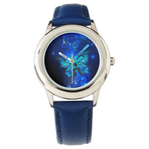 Morpho Butterfly in the Dark Background Watch