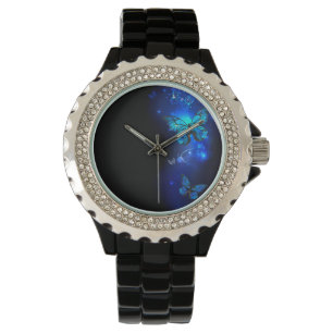 Morpho Butterfly in the Dark Background Watch