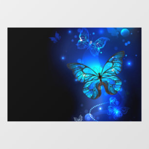 Morpho Butterfly in the Dark Background Window Cling