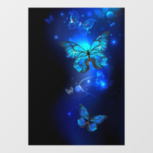 Morpho Butterfly in the Dark Background Window Cling