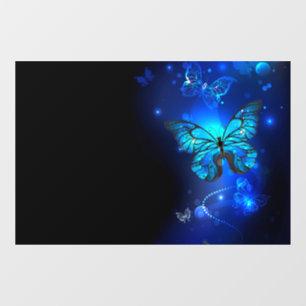 Morpho Butterfly in the Dark Background Window Cling