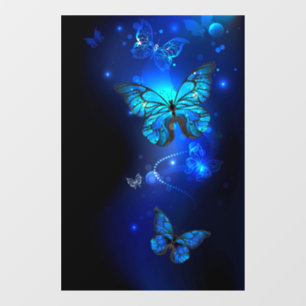 Morpho Butterfly in the Dark Background Window Cling