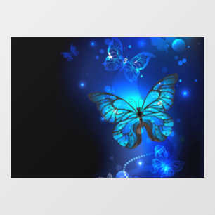Morpho Butterfly in the Dark Background Window Cling