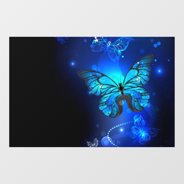 Morpho Butterfly in the Dark Background Window Cling (Sheet)