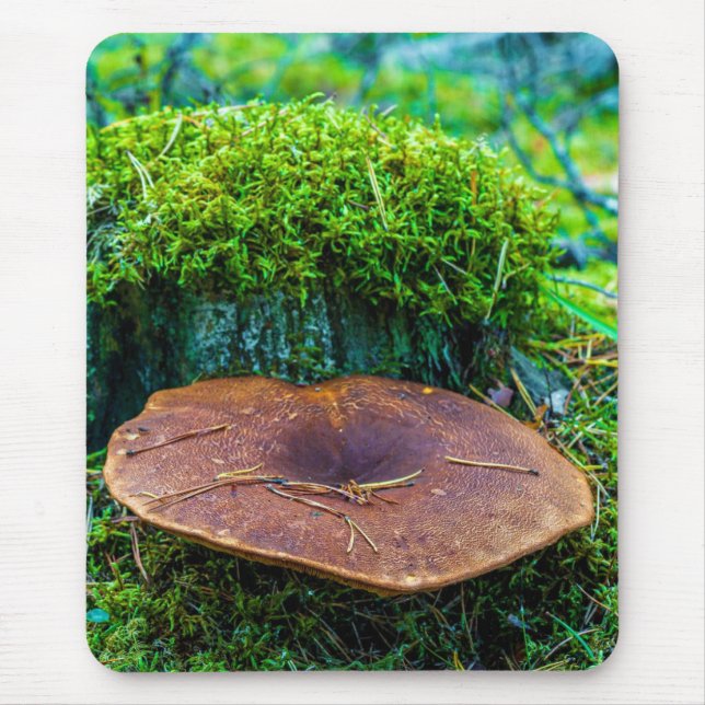 Morrel mushroom green nature grass  mouse pad (Front)