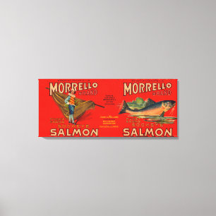 Morrello Brand Salmon Label Canvas Print