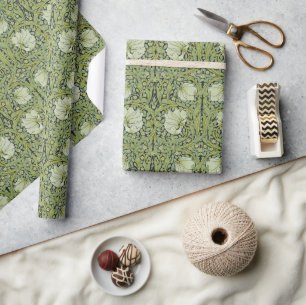 Morris 1876 Vintage Pimpernel Floral Pattern Wrapping Paper