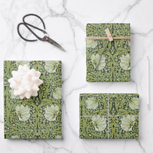 Morris 1876 Vintage Pimpernel Floral Pattern Wrapping Paper Sheet