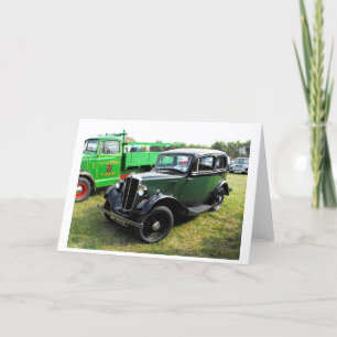 Morris 8 vintage car holiday card