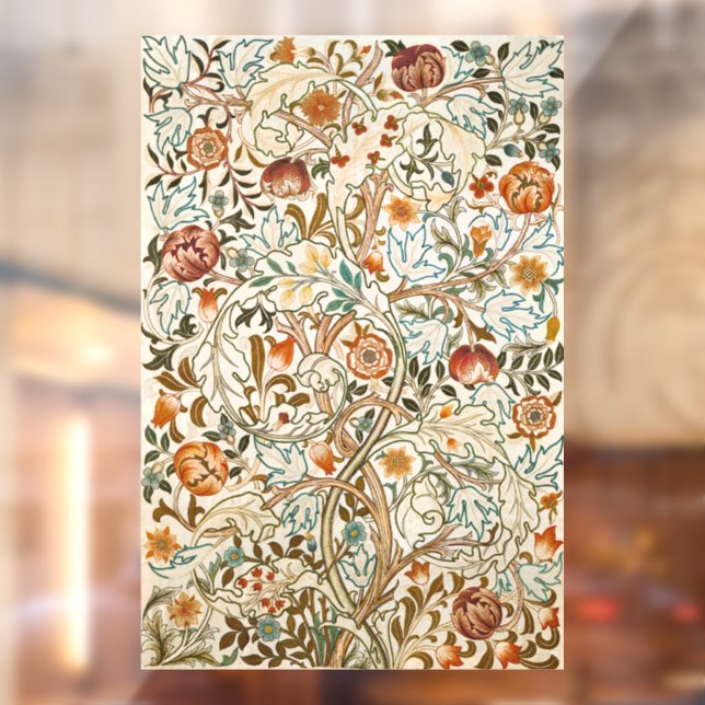  Morris Acanthus Floral Crewel Embroidery Pattern Window Cling (Sheet 2)