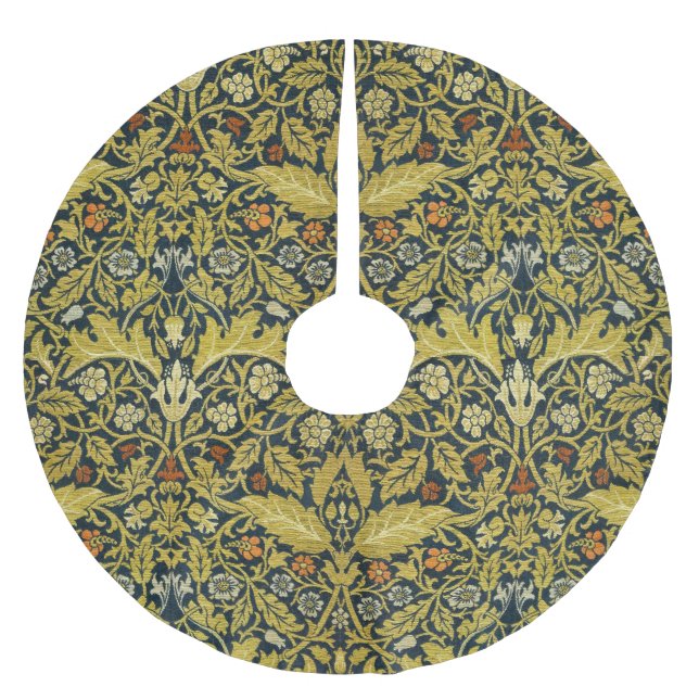 Morris Acanthus Leaves Twining Stem Flowers Carpet Brushed Polyester Tree Skirt (Front)