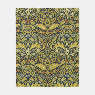 Morris Acanthus Leaves Twining Stem Flowers Carpet Fleece Blanket