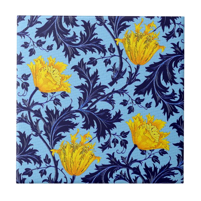 Morris Anemo, Navy et Mustard Carreaux de céramiqu (Devant)