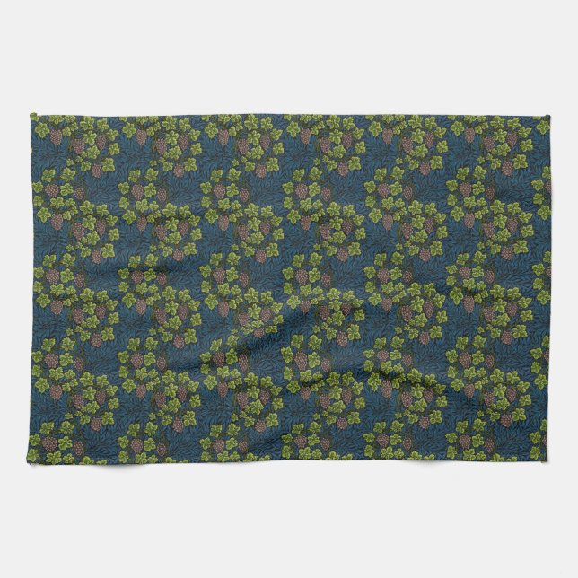 Morris - Antique 1873 Grape & Leave & Vine Pattern Kitchen Towel (Horizontal)