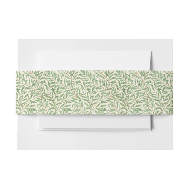 Morris - Antique willow leaves & Branches Pattern Invitation Belly Band (Front Example)