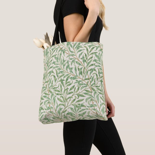 Morris - Antique willow leaves & Branches Pattern Tote Bag (Close Up)