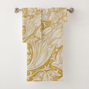 Morris Bachelor's Button Flower & Golden Stems Bath Towel Set