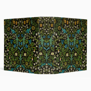 Morris Black Background Vintage Blackthorn Pattern Binder
