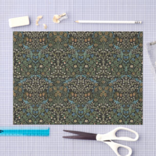 Morris Black Background Vintage Blackthorn Pattern Tissue Paper