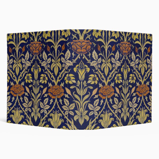 Morris Blue Background Rose & Lily Flower Pattern Binder (Background)