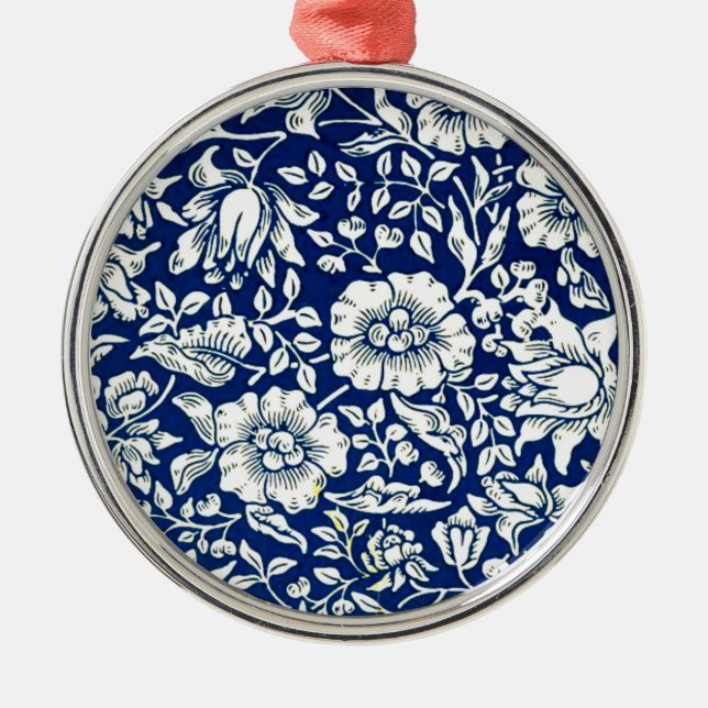Morris - Blue Mallow Metal Ornament (Front)