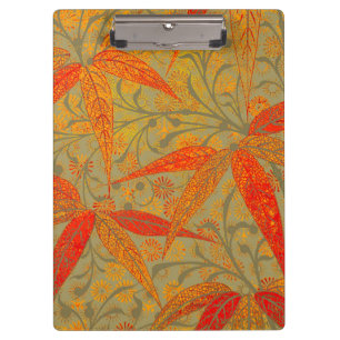 Morris & Co. Bamboo Pattern Godwin Orange & Sage Clipboard