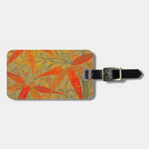 Morris & Co. Bamboo Pattern Godwin Orange & Sage Luggage Tag